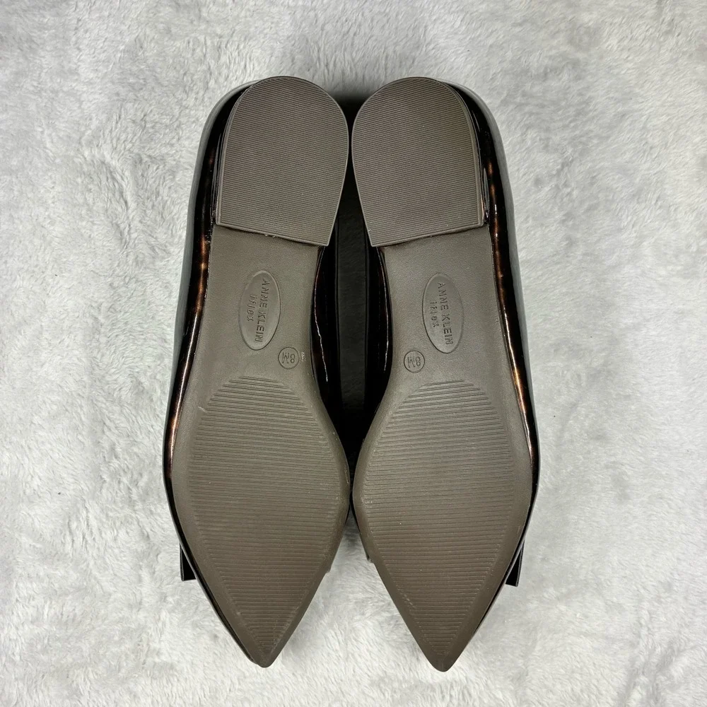 New Anne Klein Karisma Tortoise Shell Pointed Toe iFlex Flats Buckle Shoes 8M